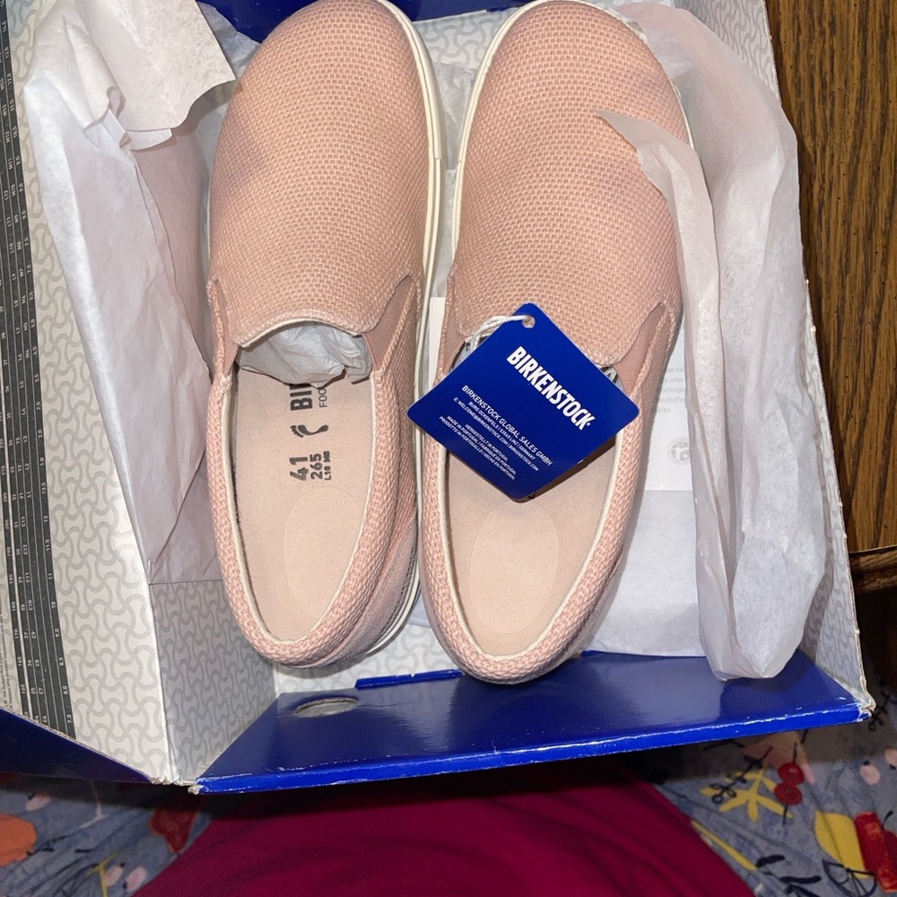NIB BIRKENSTOCK OSWEGO Slip-On Knit Sneaker in Blush Pink SO Cute NEW!!! 🆕 - Picture 4 of 7